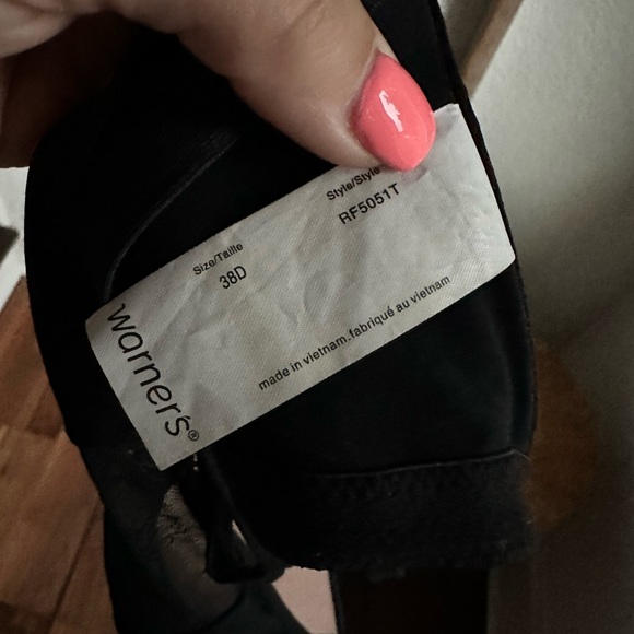 Warner’s Simply Smooth Look Black Underwire Racerback Bra Sz: 38D - Picture 8 of 10